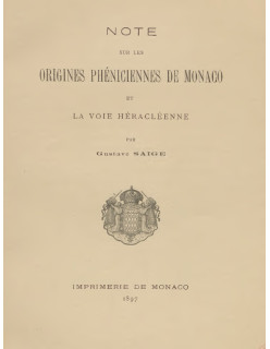 NOTE SUR LES ORIGINES PHÉNICIENNES DE MONACO ET LA VOIE HÉRACLÉENNE