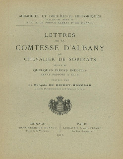 LETTRES DE LA COMTESSE D'ALBANY AU CHEVALIER DE SOBIRATS