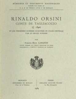 RINALDO ORSINI, COMTE DE TAGLIACOZZO (+ 1390)