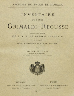 INVENTAIRE DU FONDS GRIMALDI-REGUSSE (VERSION PAPIER ÉPUISÉE)